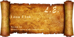 Lexa Elek névjegykártya