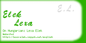 elek lexa business card